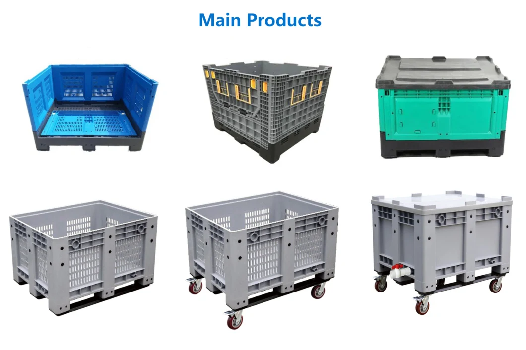 Heavy Duty Warehouse Storage Stackable Foldable and Collapsible Plastic Bins and Container